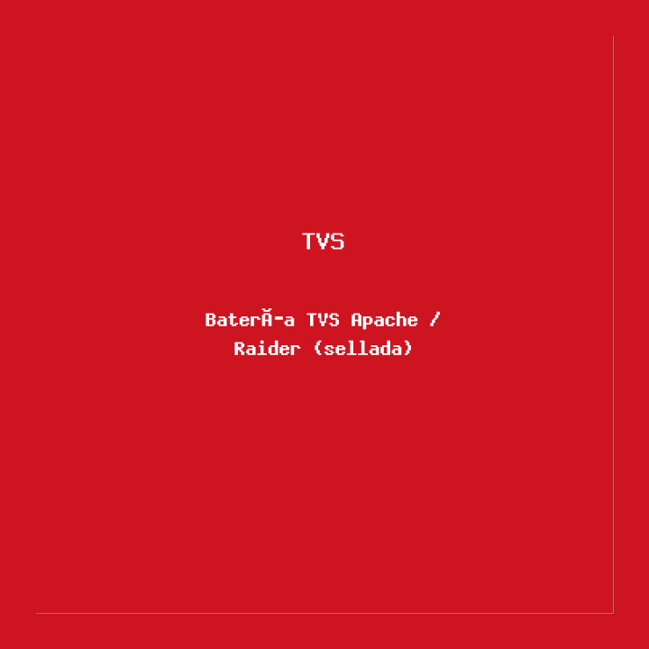 Batería TVS Apache / Raider (sellada)
