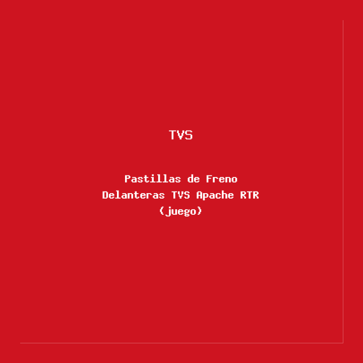 Pastillas de Freno Delanteras TVS Apache RTR (juego)